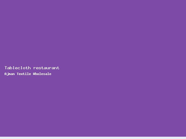 Tablecloth restaurant