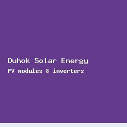 Duhok Solar Energy