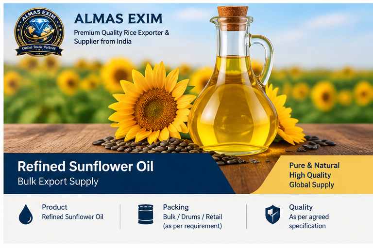 Refined Sunflower Oil - Bulk Export Supply from India