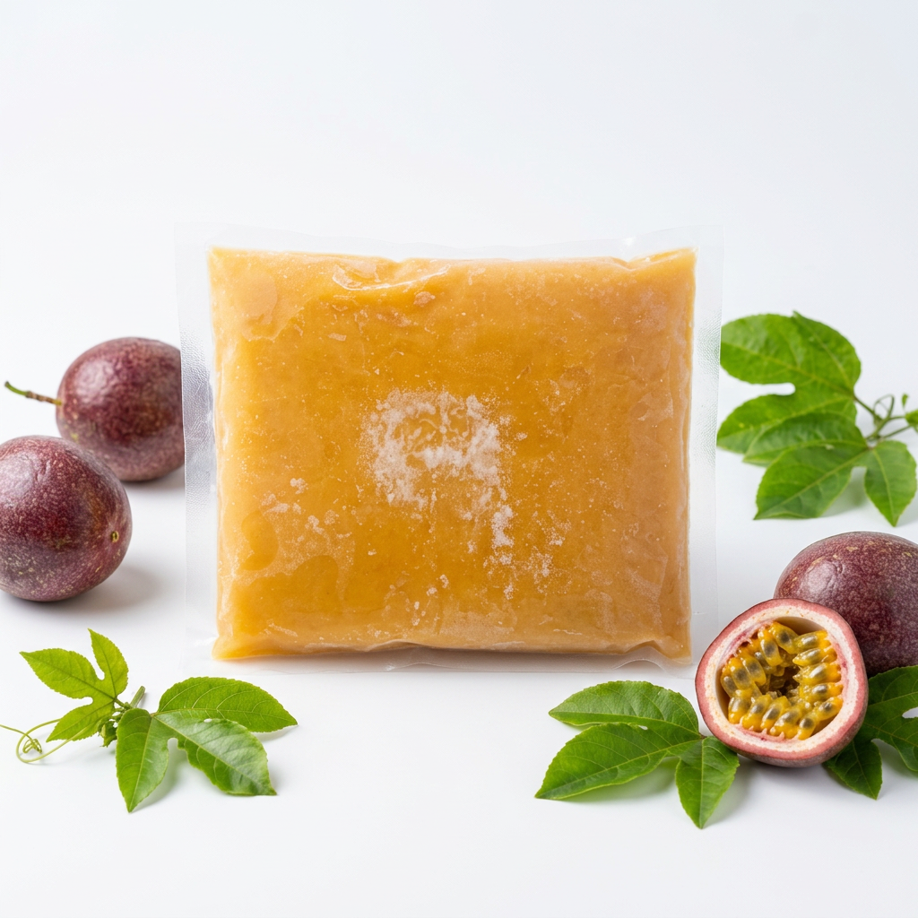 Vietnam Origin IQF Seedless Frozen Passion Fruit Pulp No Sugar No Chemicals Tropical Fruit High Quality Customize Packaging Bulk